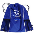 Drawstring Back Pack, 210D Nylon 17.5" x 13.5" Mesh Pockets